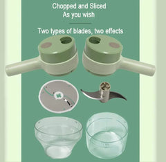 4 in 1 Handheld Electric Vegetable Cutter | قطاعة خضار كهربائية 4 في 1